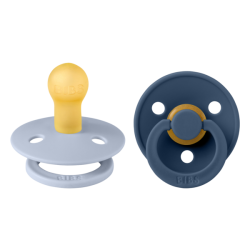BIBS Pacifier Set - Dusty blue / Steel blue (size 1) BIBS Pacifier Set - Dusty blue / Steel blue (size 1)
