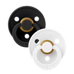 BIBS Pacifier 2 PACK - Black/White (size 1)