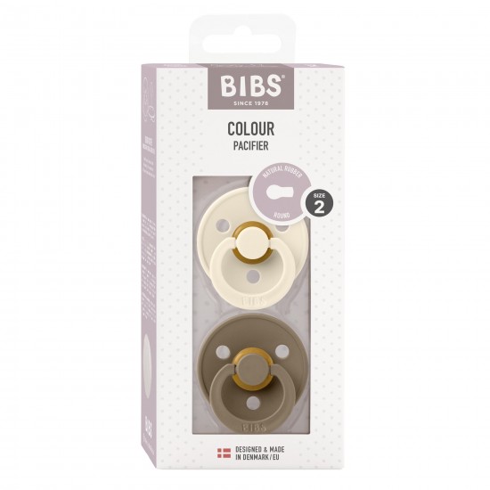 BIBS Pacifier 2 PACK - VANILLA/DARK OAK (size 2)