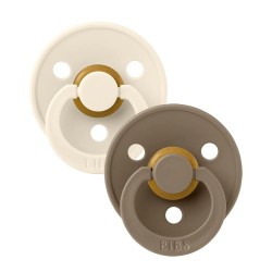 BIBS Pacifier 2 PACK - VANILLA/DARK OAK (size 2)