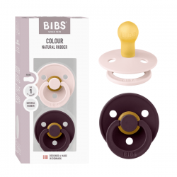 BIBS COLOUR SET 2 PCS – PETAL/PLUM – ROUND No2