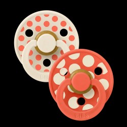 BIBS STUDIO COLOUR POLKA SET 2 PCS – IVORY/TANGO No2