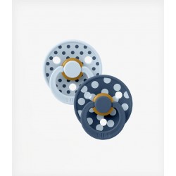 BIBS STUDIO COLOR Pacifier 2PACK No2 BABY BLUE/STEEL BLUE 