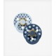 BIBS STUDIO COLOR Pacifier 2PACK No2 BABY BLUE/STEEL BLUE 