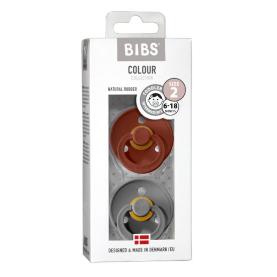 BIBS Pacifier Set - Rust / Smoke (size 1) BIBS Pacifier Set - Rust / Smoke (size 1)