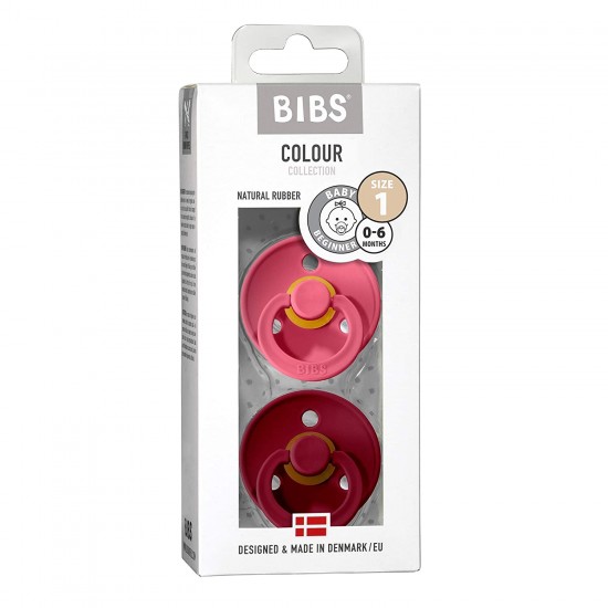 BIBS Pacifier Set Coral/Ruby  (size 1)