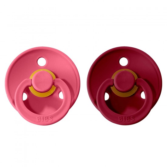 BIBS Pacifier Set Coral/Ruby  (size 1)