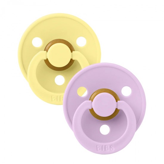 BIBS Pacifier Set - Sunshine / Violet Sky (size 2) BIBS Pacifier Set - Sunshine / Violet Sky (size 2)