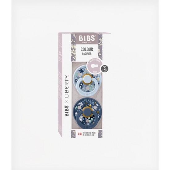 BIBS X LIBERTY Pacifier Set - CAMOMILE / BABY BLUE (size 1)