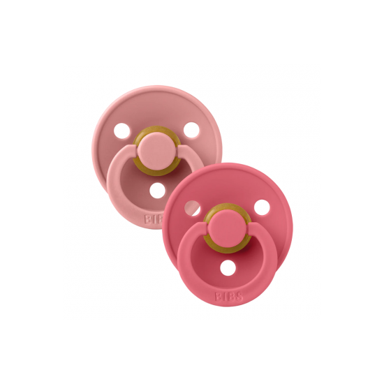 BIBS Pacifier Set - Dusty Pink / Coral (size 1) BIBS Pacifier Set - Dusty Pink / Coral (size 1)