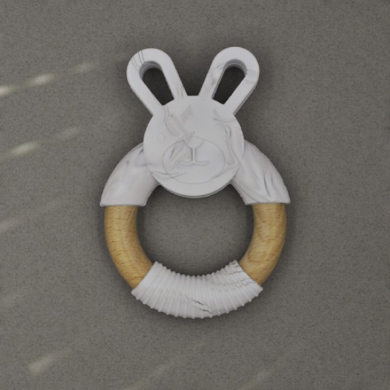 Bunny Teether | Marble Grey