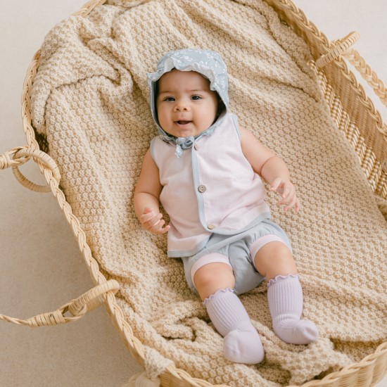 Ruffle organic cotton socks | Clay Ruffle organic cotton socks | Clay
