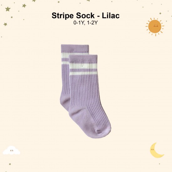 Stripe organic cotton socks | Lilac Stripe organic cotton socks | Lilac