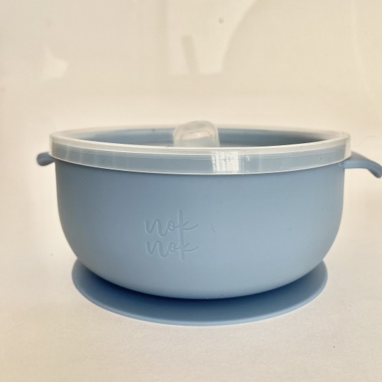 Silicone Bowl with lid | Nino Sea blue 