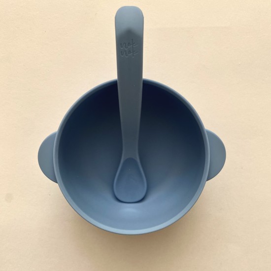 Silicone Bowl with lid | Nino Sea blue 