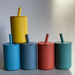 Training Silicone Cup with straw and lid  Training Silicone Cup with straw and lid