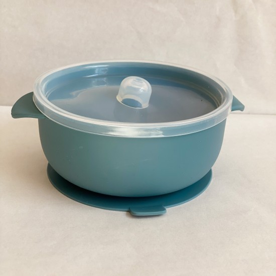 Silicone Bowl with lid | Nino Smoke blue