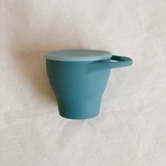 Foldable Silicone Snack Cup | Let's go out Smoke blue Foldable Silicone Snack Cup | Let's go out Smoke blue