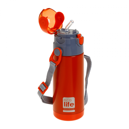 ECOLIFE KIDS THERMOS with straw Red 400ml 