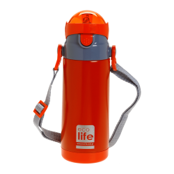 ECOLIFE KIDS THERMOS with straw Red 400ml  ECOLIFE KIDS THERMOS with straw Red 400ml