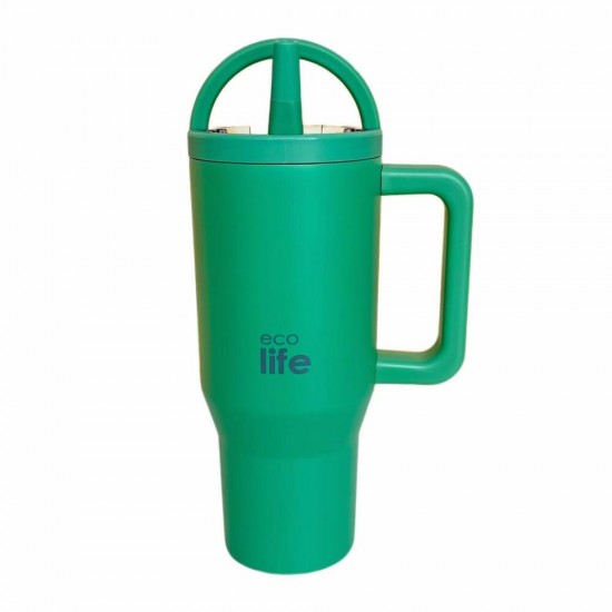 ECOLIFE 2HANDLES LID THERMOS TALL MUG GREEN TEA 900ml ECOLIFE 2HANDLES LID THERMOS TALL MUG GREEN TEA 900ml