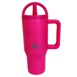 ECOLIFE 2HANDLES LID THERMOS TALL MUG MAGENTA  900ml