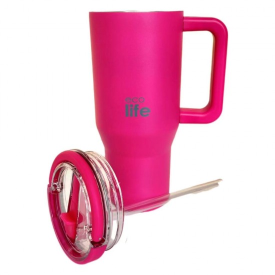 ECOLIFE 2HANDLES LID THERMOS TALL MUG MAGENTA 900ml ECOLIFE 2HANDLES LID THERMOS TALL MUG MAGENTA 900ml