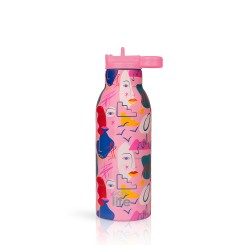 ECOLIFE Faces Thermos 550ml With Inner Straw 