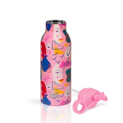 ECOLIFE Faces Thermos 550ml With Inner Straw 