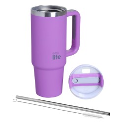 ECOLIFE STAINLESS STEEL THERMOS TALL MUG IRIS  900ml