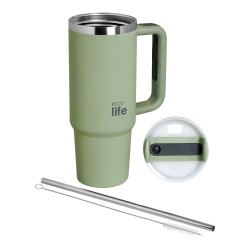 ECOLIFE STAINLESS STEEL THERMOS TALL MUG BAY LEAF 900ml ECOLIFE STAINLESS STEEL THERMOS TALL MUG BAY LEAF 900ml