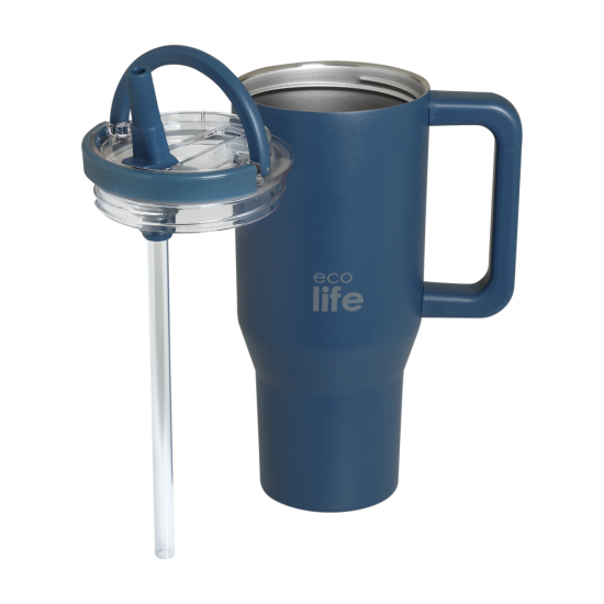 ECOLIFE 2HANDLES LID THERMOS TALL MUG BLUE MARINE 900ml ECOLIFE 2HANDLES LID THERMOS TALL MUG BLUE MARINE 900ml