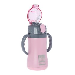 ECOLIFE KIDS THERMOS with straw Pink 300ml  ECOLIFE KIDS THERMOS with straw Pink 300ml