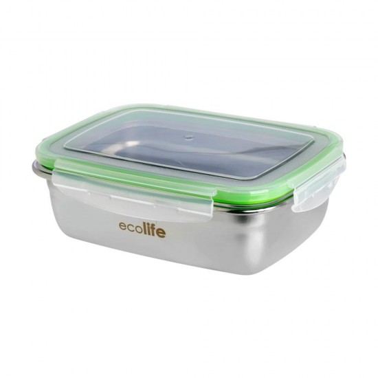 ECOLIFE LUNCHBOX STAINLESS STEEL 850ml WITH PLASTIC LID ECOLIFE LUNCHBOX STAINLESS STEEL 850ml WITH PLASTIC LID