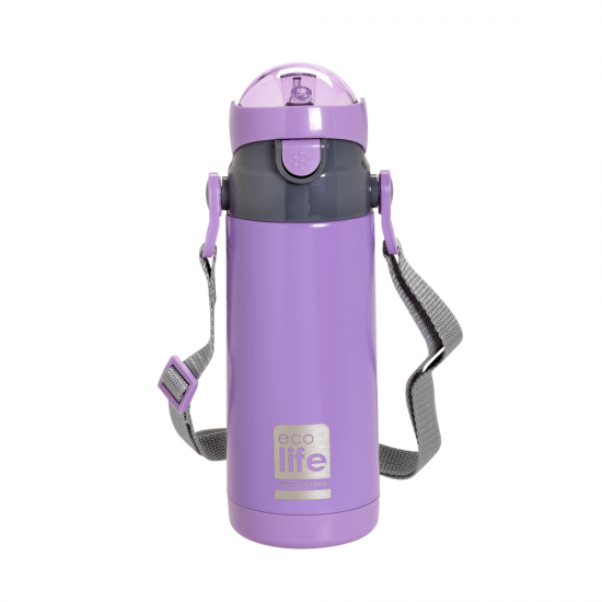 ECOLIFE KIDS THERMOS with straw Lilac 400ml ECOLIFE KIDS THERMOS with straw Lilac 400ml