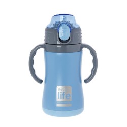 ECOLIFE KIDS THERMOS with straw LIGHT BLUE 300ml  ECOLIFE KIDS THERMOS with straw LIGHT BLUE 300ml