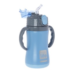 ECOLIFE KIDS THERMOS with straw LIGHT BLUE 300ml  ECOLIFE KIDS THERMOS with straw LIGHT BLUE 300ml