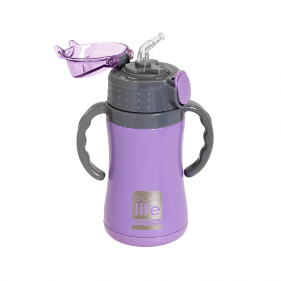 ECOLIFE KIDS THERMOS with straw lilac 300ml ECOLIFE KIDS THERMOS with straw lilac 300ml