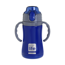 ECOLIFE KIDS THERMOS with straw NAVY BLUE 300ml 