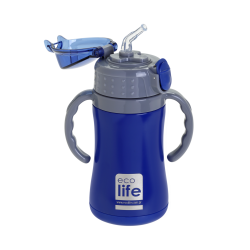 ECOLIFE KIDS THERMOS with straw NAVY BLUE 300ml ECOLIFE KIDS THERMOS with straw NAVY BLUE 300ml