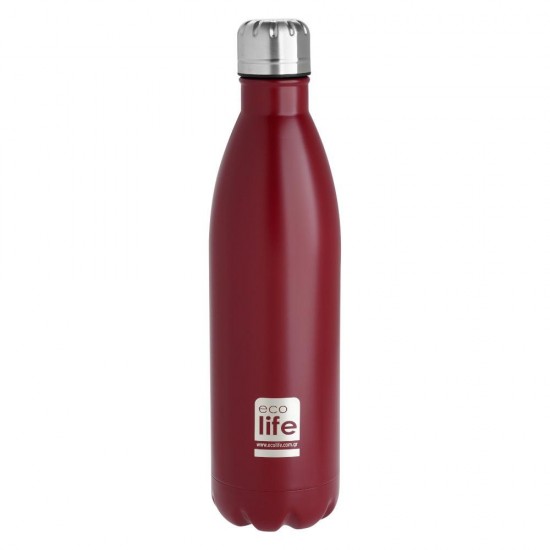 ECOLIFE THERMOS/BOTTLE RED MATTE LID 1lt