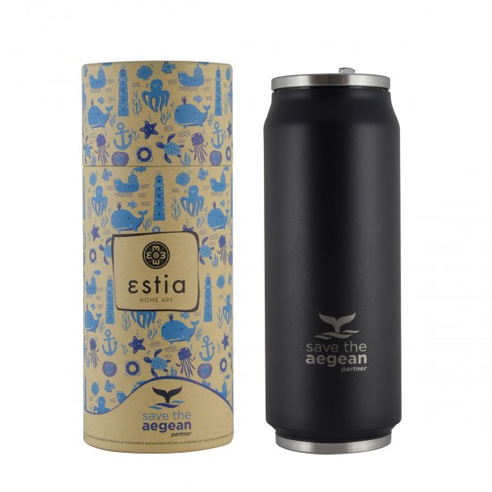 Estia Coffee Cup Save The Aegean | Black 0.5lt Estia Coffee Cup Save The Aegean | Black 0.5lt