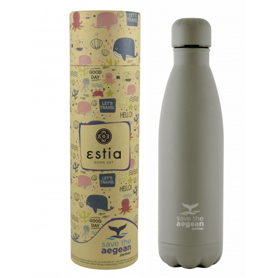 Estia Travel Flask Save The Aegean | Chai Latte Matte 0.5lt Estia Travel Flask Save The Aegean | Chai Latte Matte 0.5lt