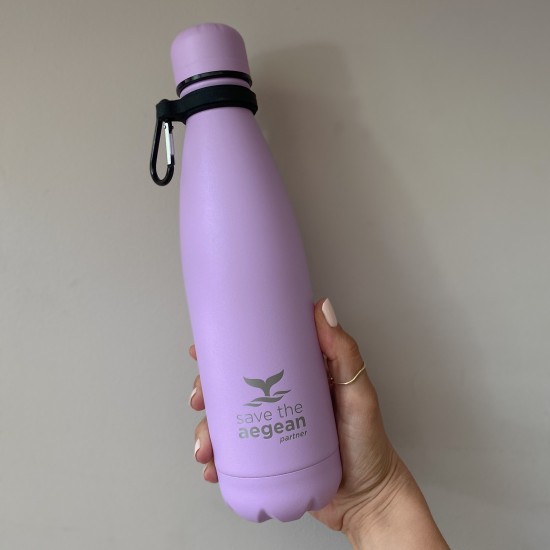 Estia Travel Flask Save The Aegean | Purple Matte 0.5lt Estia Travel Flask Save The Aegean | Purple Matte 0.5lt