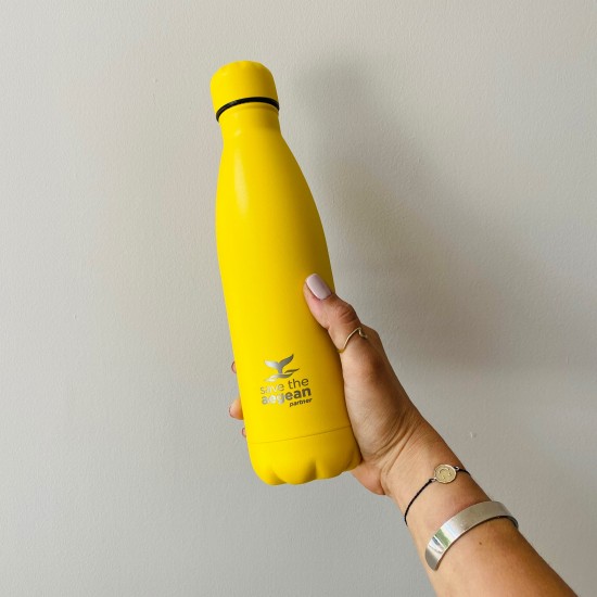 Estia Travel Flask Save The Aegean | Yellow burnt 0.5lt Estia Travel Flask Save The Aegean | Yellow burnt 0.5lt