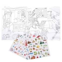 Moulin Roty Le Jardin Du Moulin Coloring & Sticker Book 3+ 