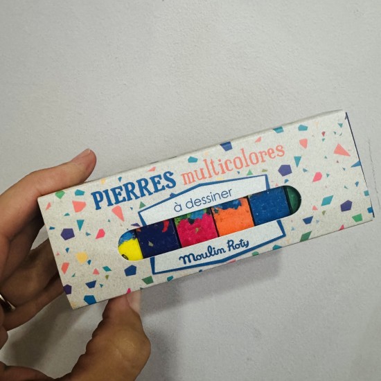 Moulin Roty Box of 6 multi-coloured wax blocks 3+