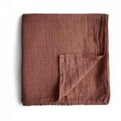 Mushie Swaddle Blanket Cognac Mushie Swaddle Blanket Cognac