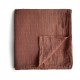 Mushie Swaddle Blanket Cognac