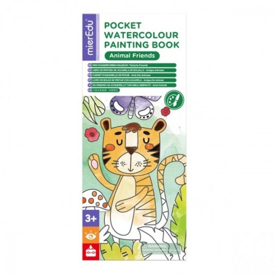 Mieredu Pocket Watercolouring Book Animal Friends 4+